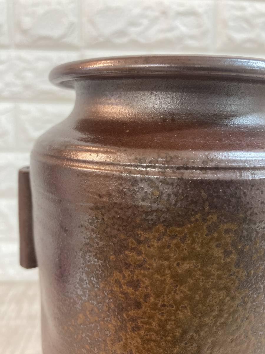 Amazon.co.jp: 備前焼 窯元 陶正園 備前寄角投入 木村陶峰作 花器 花瓶